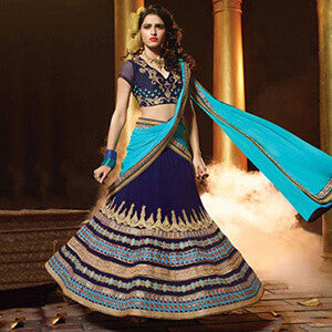 Royal Blue Viscose Lehenga