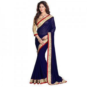 Navy Blue Chiffon Saree