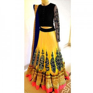 Yellow Blue Lehenga