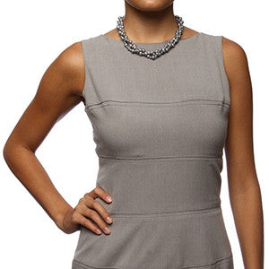 DaVonna Silver Grey FW Pearl 3-row Twisted Necklace