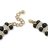 PalmBeach Black Beaded Necklace with Crystal Accents
