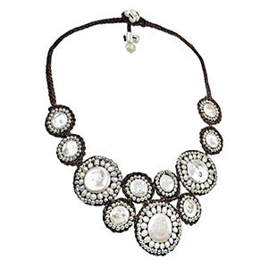 Mosaic Circles Turquoise Stone Unique Fashion Necklace