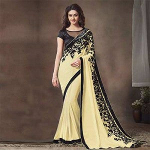 Stylish Cream Saree